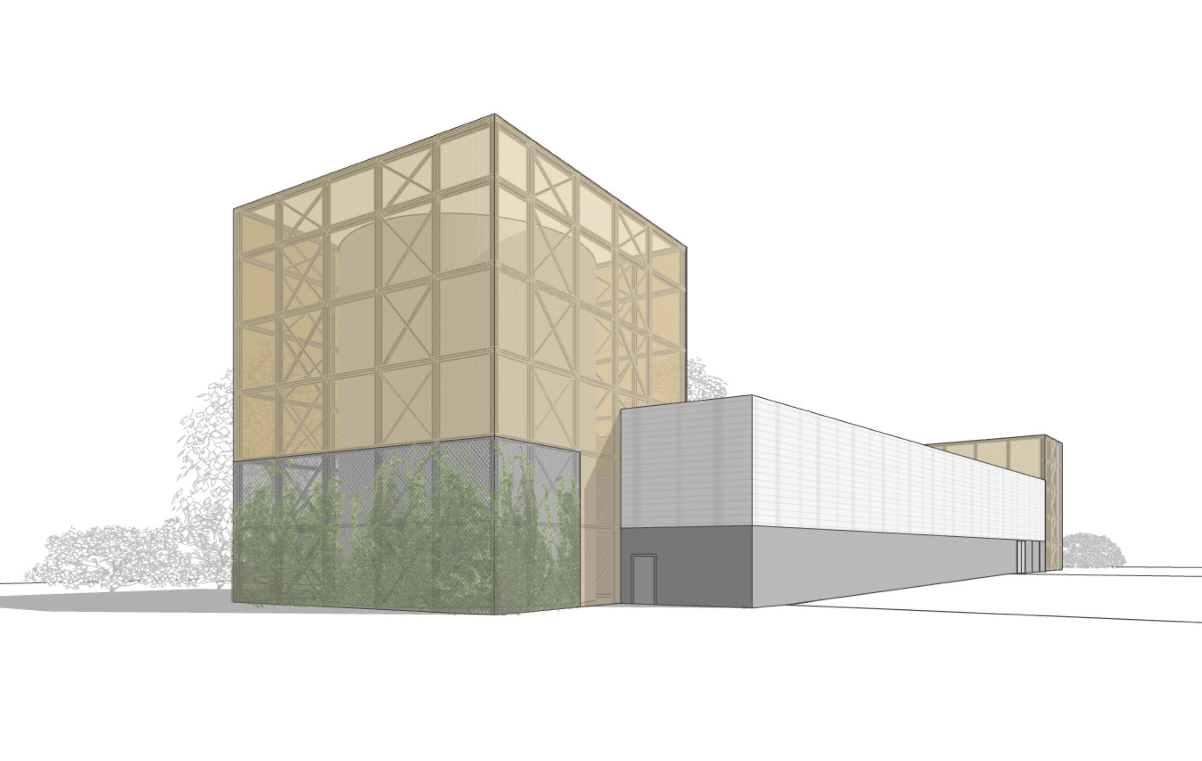 Gezeichnete Perspektive der Technikzentrale